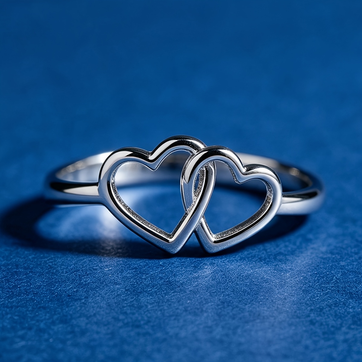 Women's Vintage 925 Silver Plated Love Ring, Gift for Her